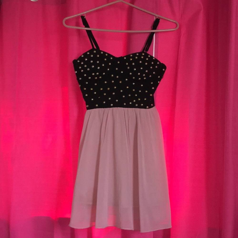 Light Pink And black Dress
